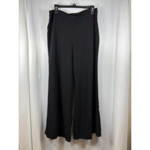 Yves Size 10 Black Wide Leg Polyester Pants